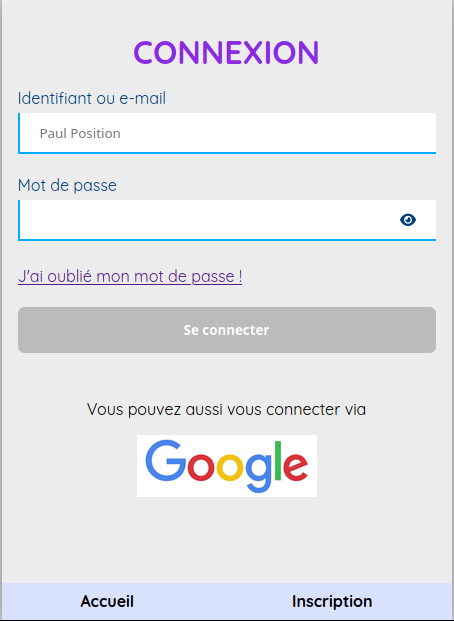 screenshot of shopping list web application