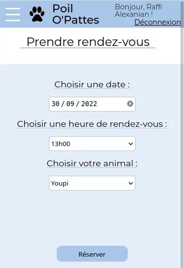 print screen of Poils O pattes weeb site